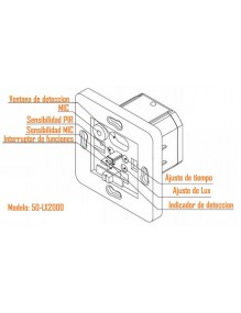 Material Eléctrico Sensor de movimiento y sonido 50-LX2000