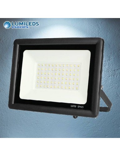 Proyector Exterior LED Foco LED 50W 6K Slim Lumileds Negro 57-FL4-50W-BK6K