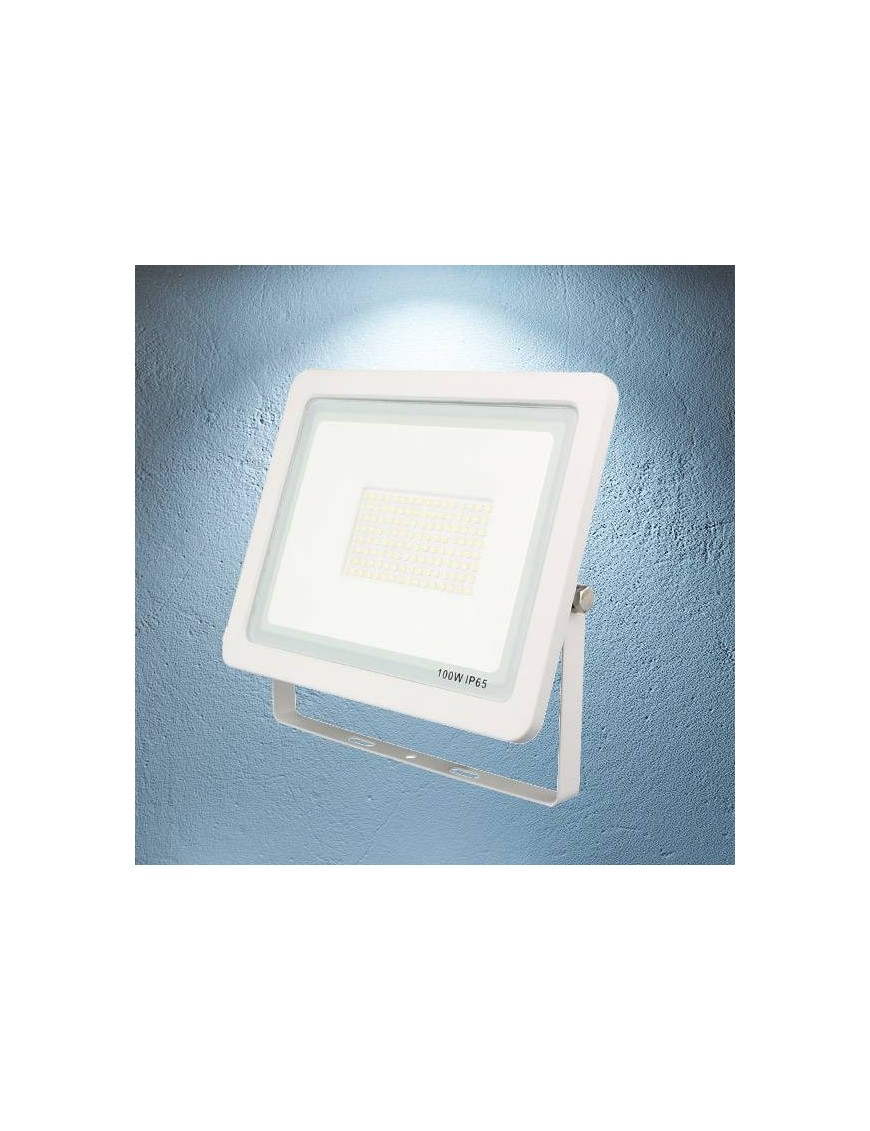 Proyector Exterior LED Foco LED 100W 6K Slim Blanco 57-FL4-100W-WH6K