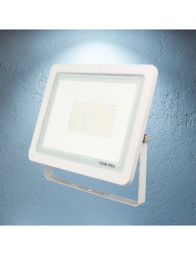 Proyector Exterior LED Foco LED 100W 6K Slim Blanco 57-FL4-100W-WH6K